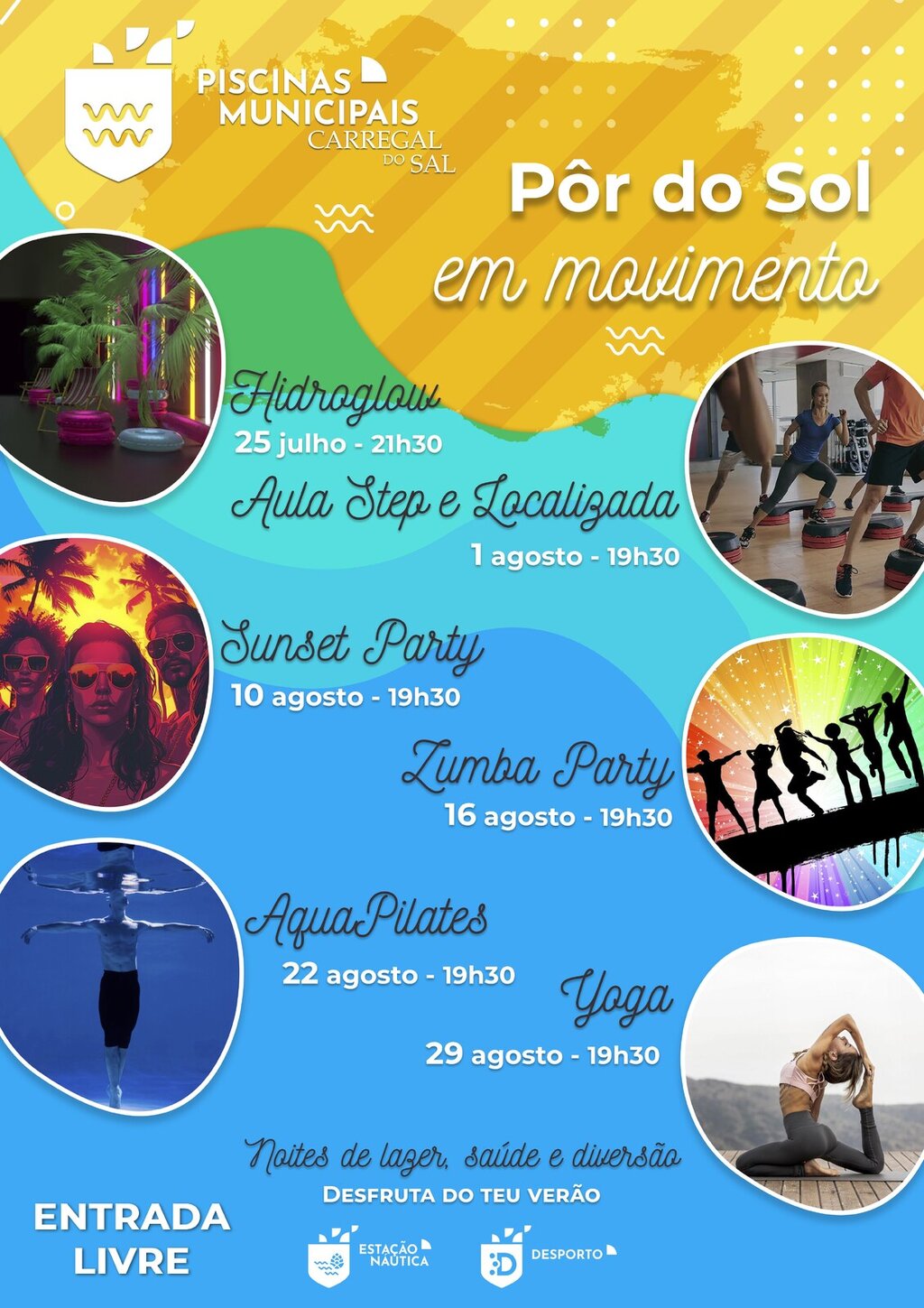 “Pôr do Sol em Movimento” leva atividade física às Piscinas Municipais