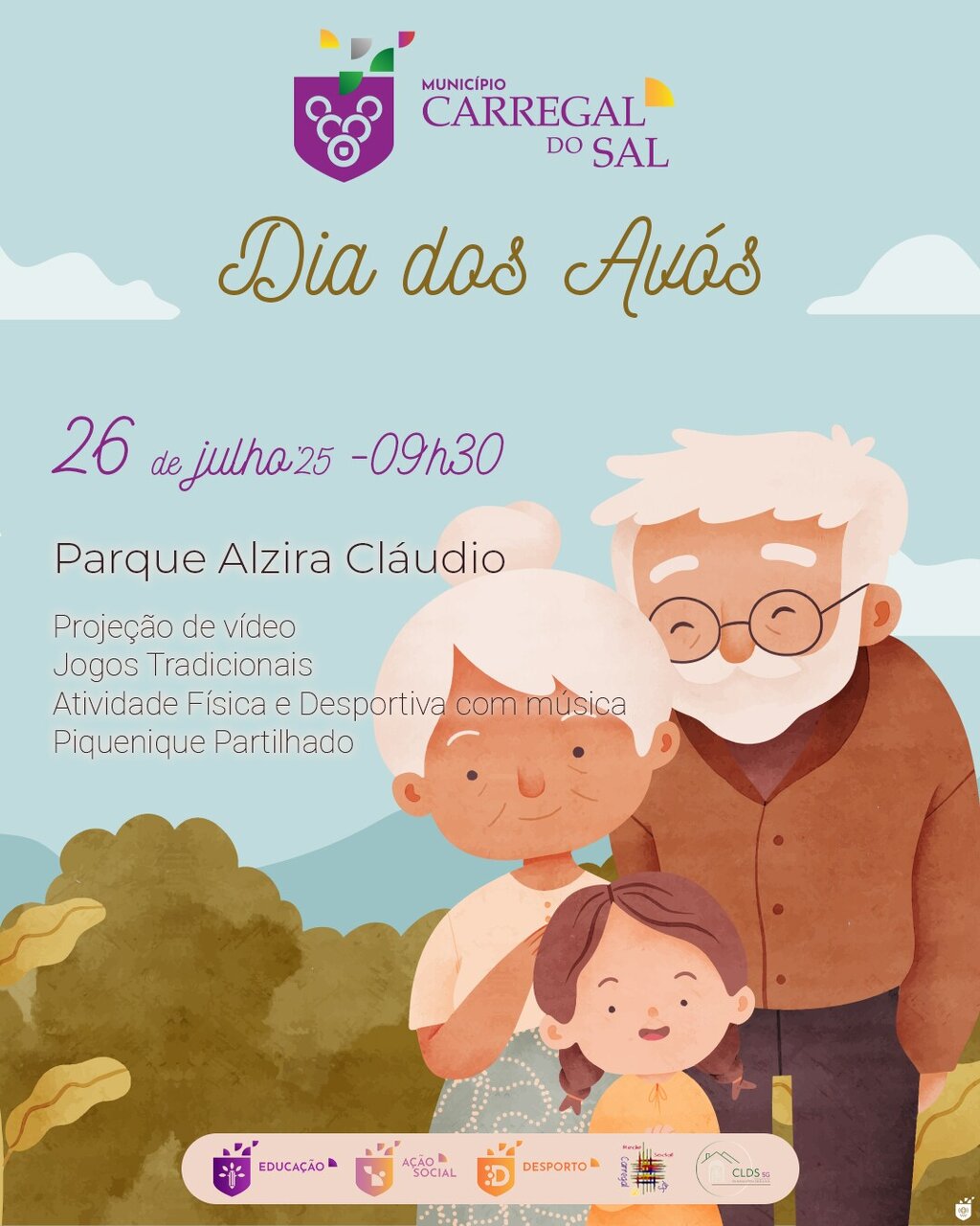 Dia Mundial dos Avós assinalado com atividades no Parque Alzira Cláudio