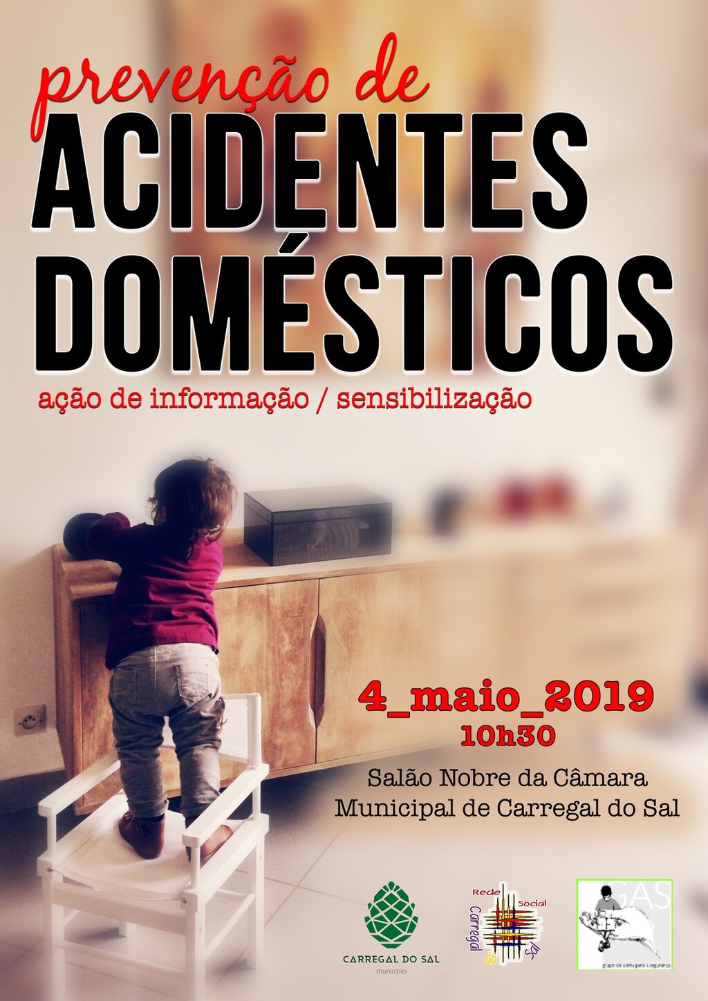 Cartaz "Preven&ccedil;&atilde;o de Acidentes Dom&eacute;sticos"